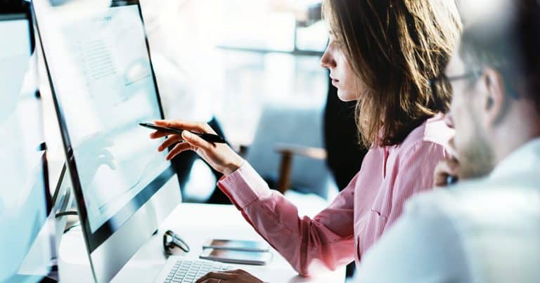 Analysts working collaboratively