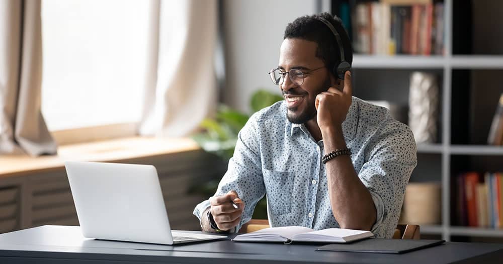 Man working at laptop