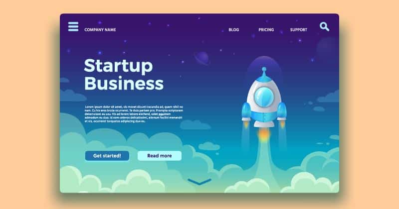 Startup business landing page