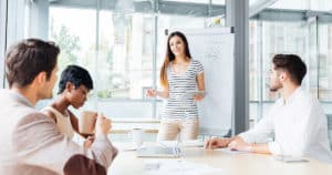 Training sales staff.