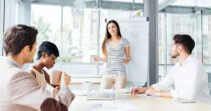 Training sales staff.